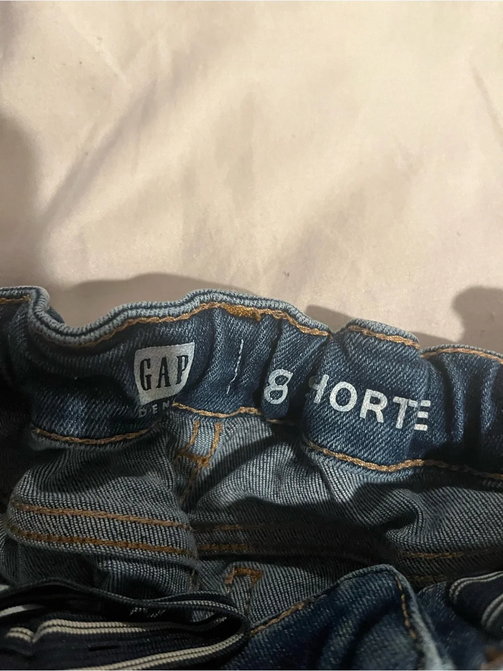 GAP Girls Washed Blue Denim Rolled-Hem Shorts